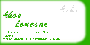 akos loncsar business card